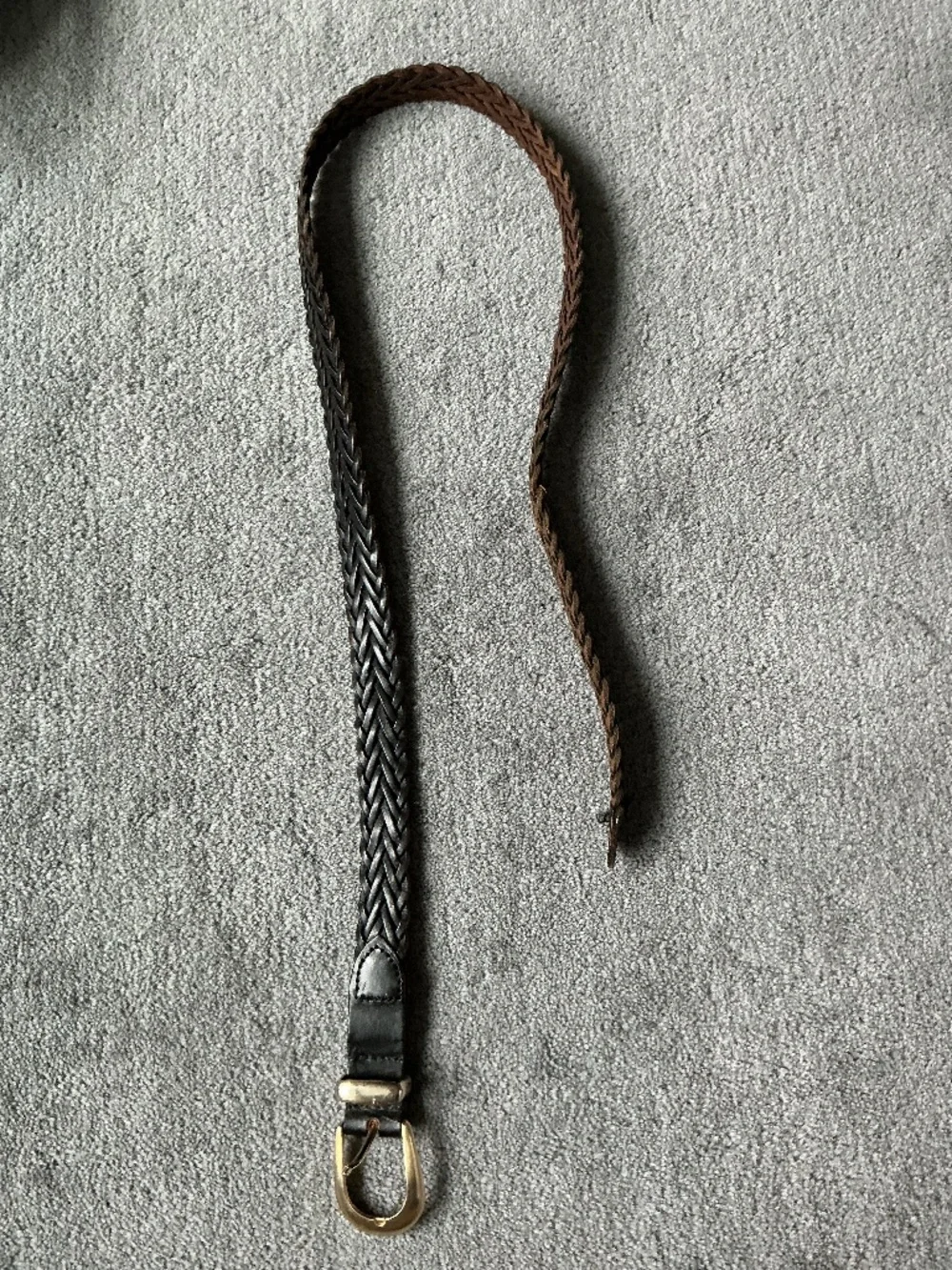 Vintage braided leather belt